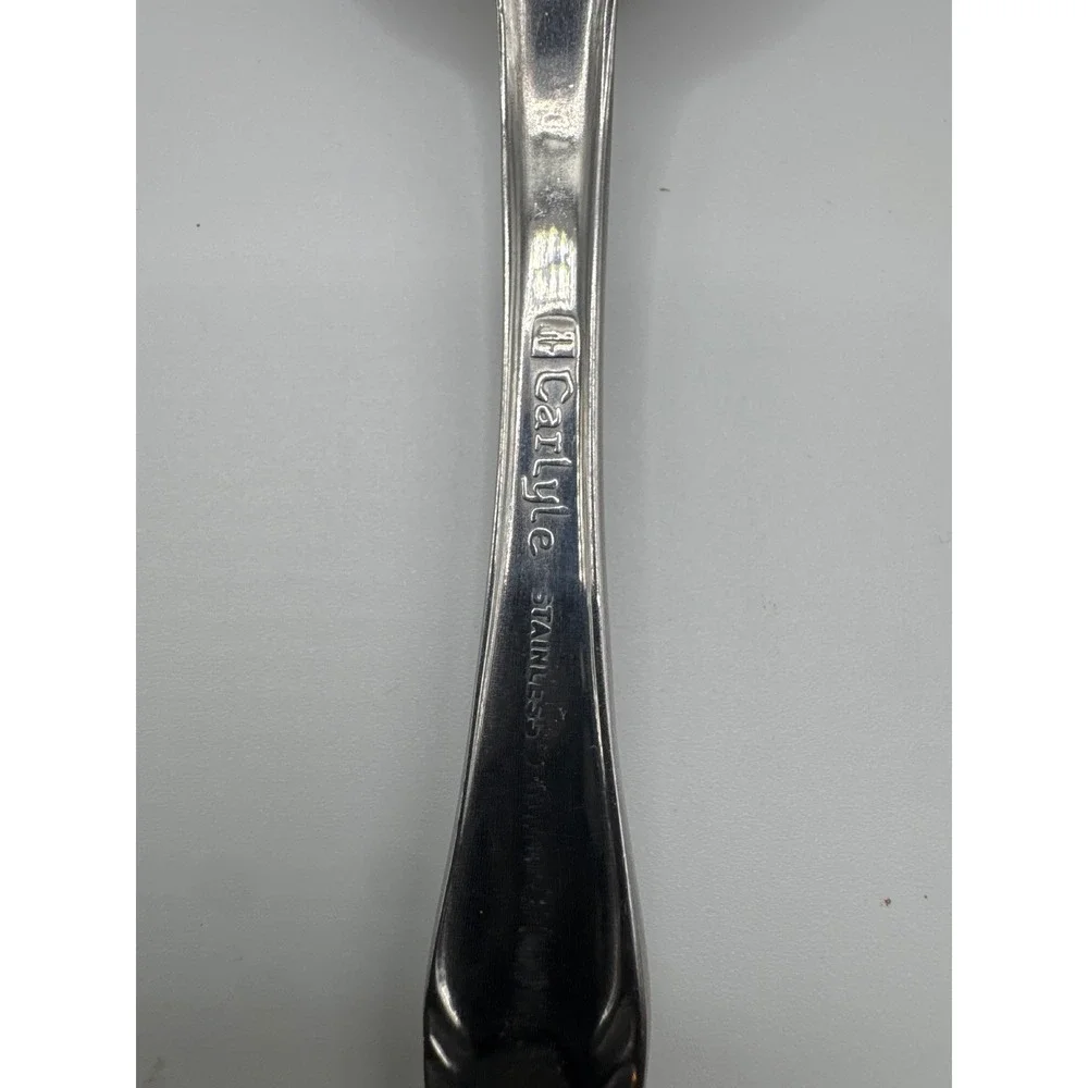 Carlyle Silver CAY1 Stainless Cold Meat Serving Forks Set of 3 Scroll Edge 8.5in